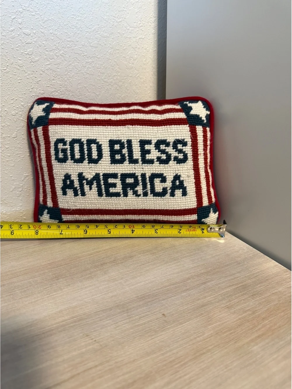 Patriotic 'God Bless America' Decorative Pillow
